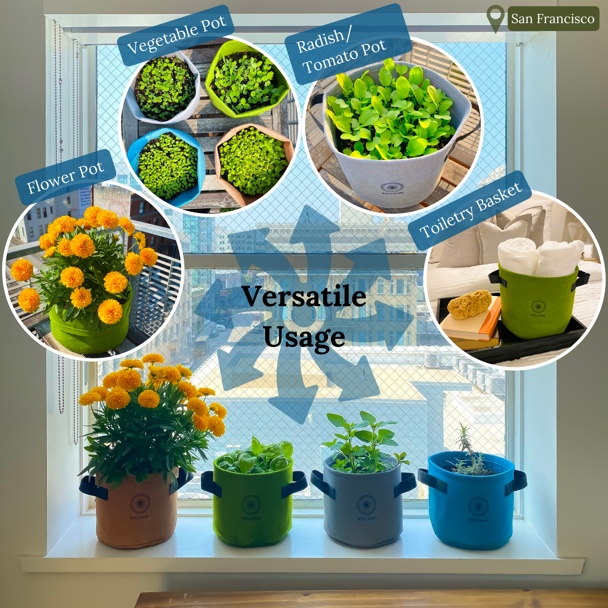 3/5/7/10 Gallon Planting Potato Grow Bags Waterproof PE Garden Vegetable  PlaA/xa | eBay